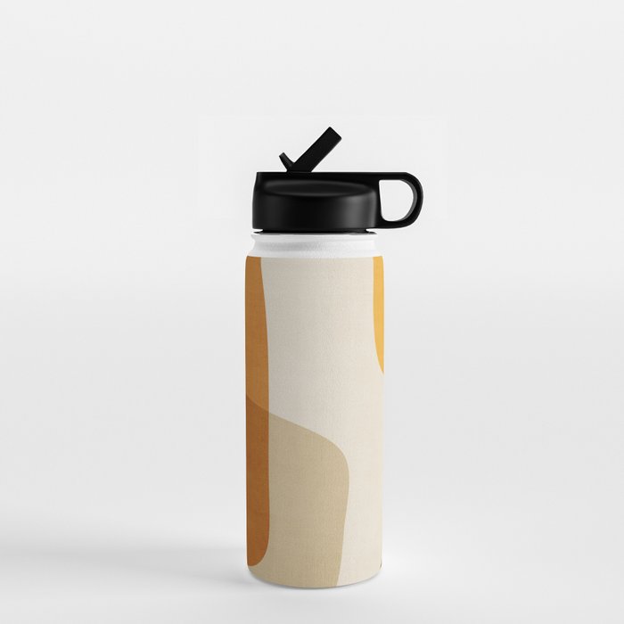 Modern Artwork Brown Tones Mustard Beige Water Bottle Gallery Image 1