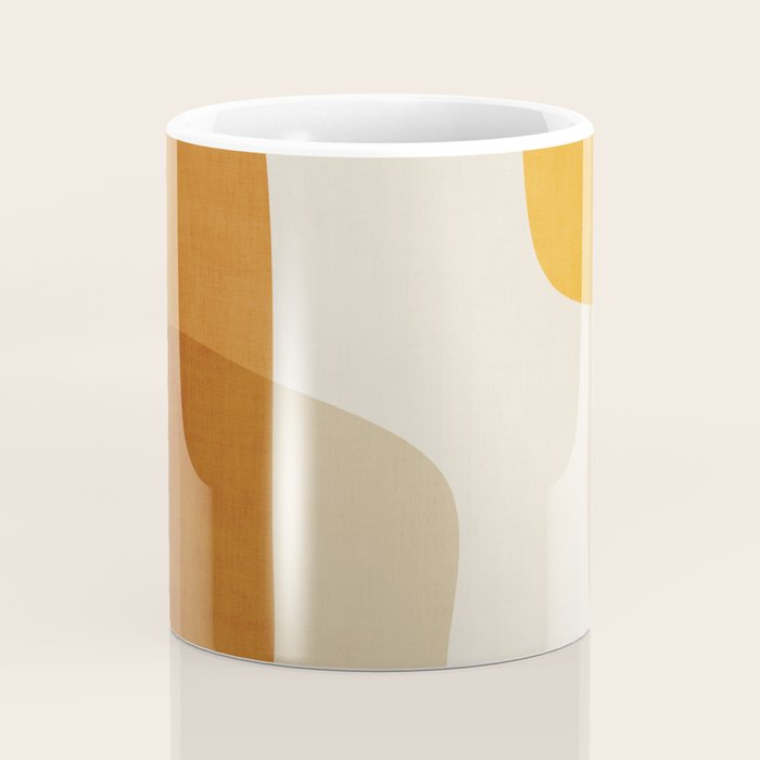 Modern Artwork Brown Tones Mustard Beige Coffee Mug Gallery Image 4