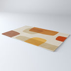 Modern Artwork Brown Tones Mustard Beige Rug Gallery Image 3