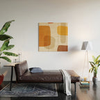 Modern Artwork Brown Tones Mustard Beige Wood Wall Art Gallery Image 2