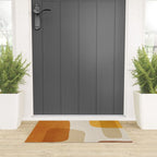 Modern Artwork Brown Tones Mustard Beige Welcome Mat Gallery Image 3