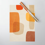 Modern Artwork Brown Tones Mustard Beige Wrapping Paper Gallery Image 1