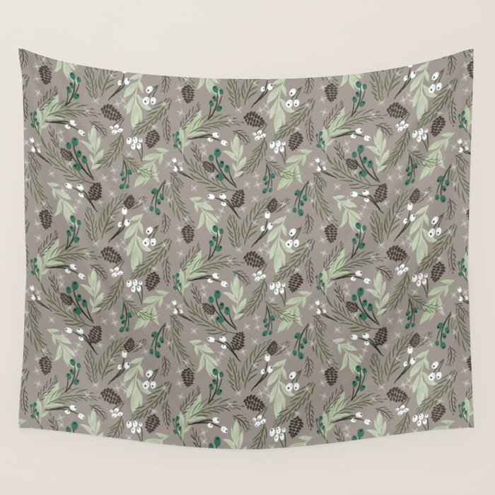 Christmas Foliage - Earth Wall Tapestry Gallery Image 4