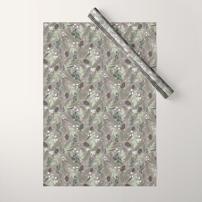 Christmas Foliage - Earth Wrapping Paper Gallery Image 1