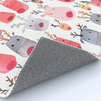 Christmas Winter Cute Reindeers Rug Gallery Image 4