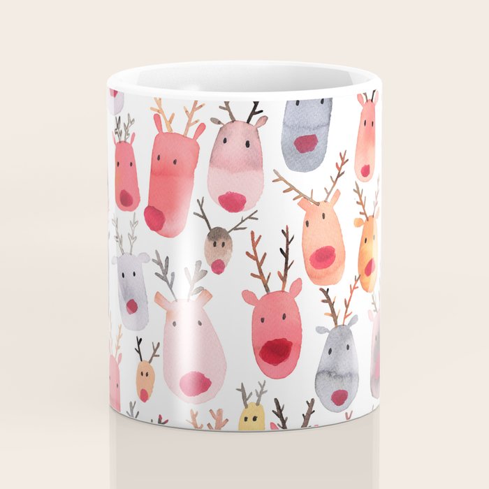 Christmas Winter Cute Reindeers Coffee Mug Gallery Image 4