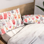 Christmas Winter Cute Reindeers Pillow Sham Gallery Image 2
