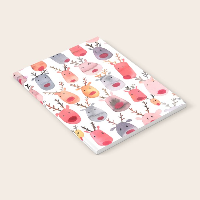 Christmas Winter Cute Reindeers Notebook Gallery Image 2