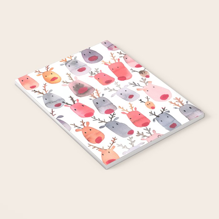 Christmas Winter Cute Reindeers Notebook Gallery Image 3