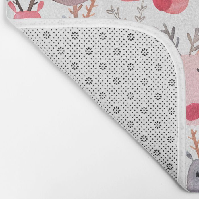 Christmas Winter Cute Reindeers Bath Mat Gallery Image 2