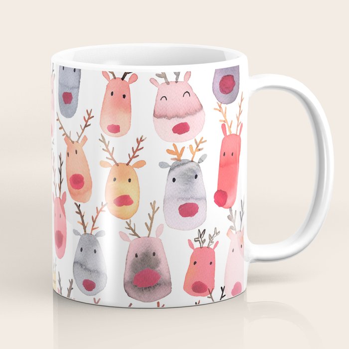 Christmas Winter Cute Reindeers Coffee Mug Gallery Image 1