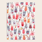 Christmas Winter Cute Reindeers Poster Gallery Image 4