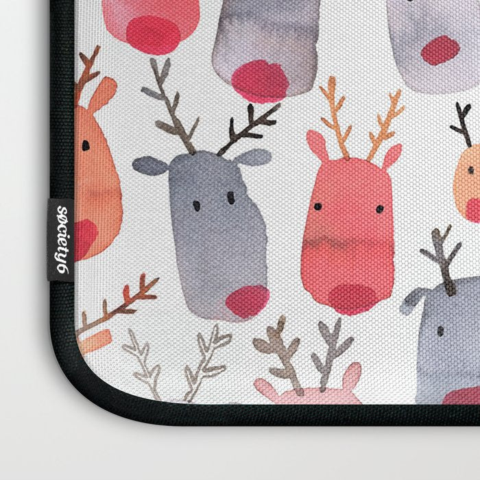 Christmas Winter Cute Reindeers Laptop Sleeve Gallery Image 3