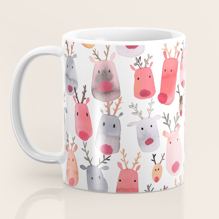Christmas Winter Cute Reindeers Coffee Mug Gallery Image 3