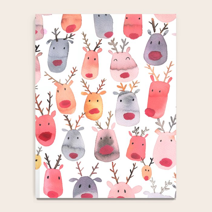 Christmas Winter Cute Reindeers Notebook Gallery Image 4