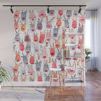 Christmas Winter Cute Reindeers Wall Mural Gallery Image 1