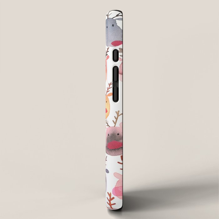 Christmas Winter Cute Reindeers iPhone Case Gallery Image 2