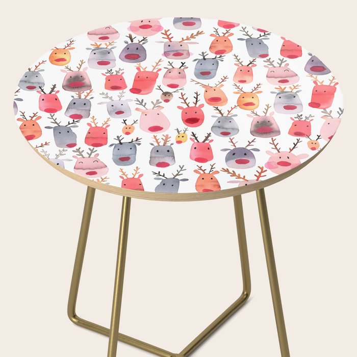 Christmas Winter Cute Reindeers Side Table Gallery Image 2
