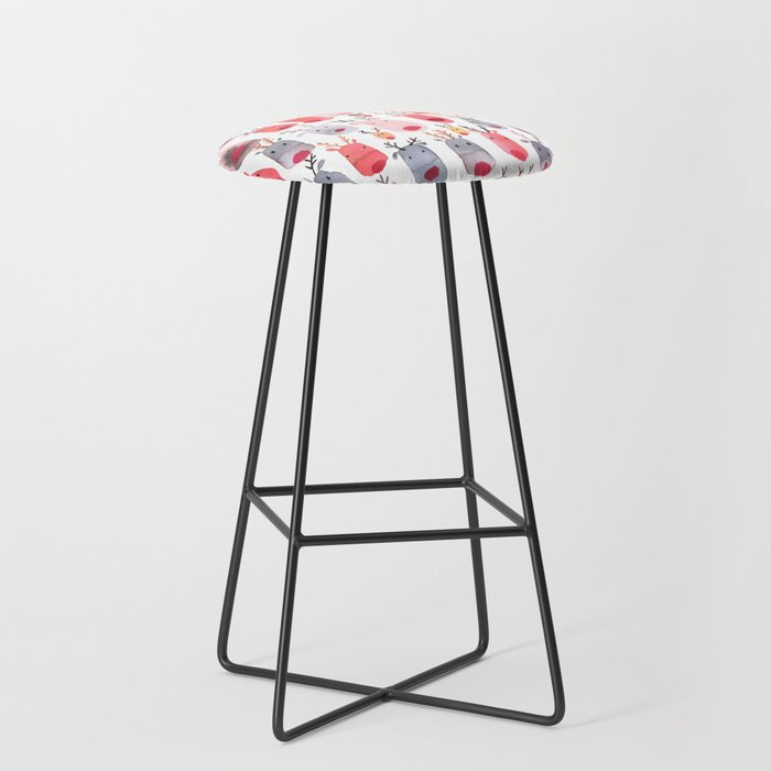 Christmas Winter Cute Reindeers Stool Gallery Image 1