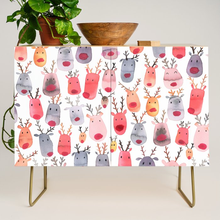 Christmas Winter Cute Reindeers Credenza Gallery Image 1