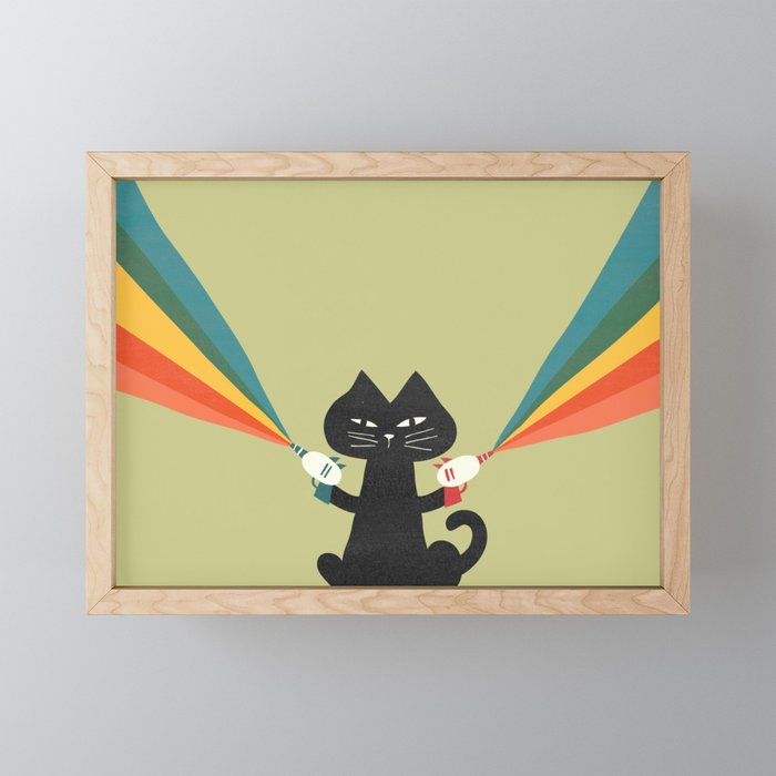 Ray gun cat Mini Art Print Gallery Image 1