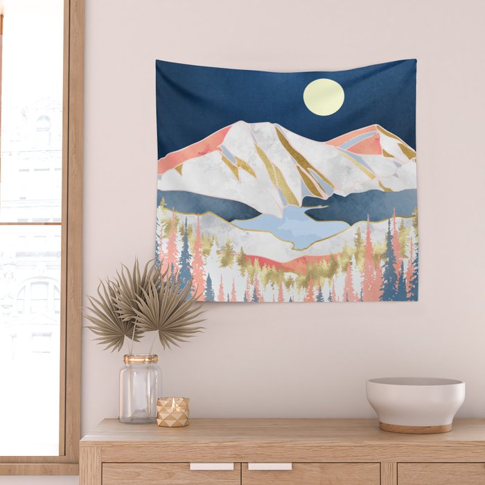 Lake Mountains Wall Tapestry Gallery Image 2