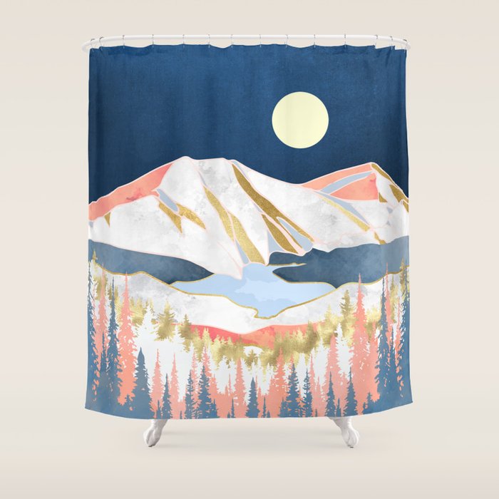 Lake Mountains Shower Curtain Gallery Image 1