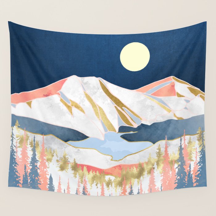 Lake Mountains Wall Tapestry Gallery Image 1