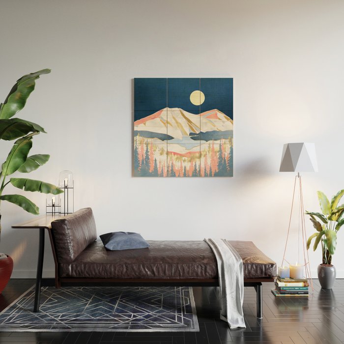 Lake Mountains Wood Wall Art Gallery Image 2