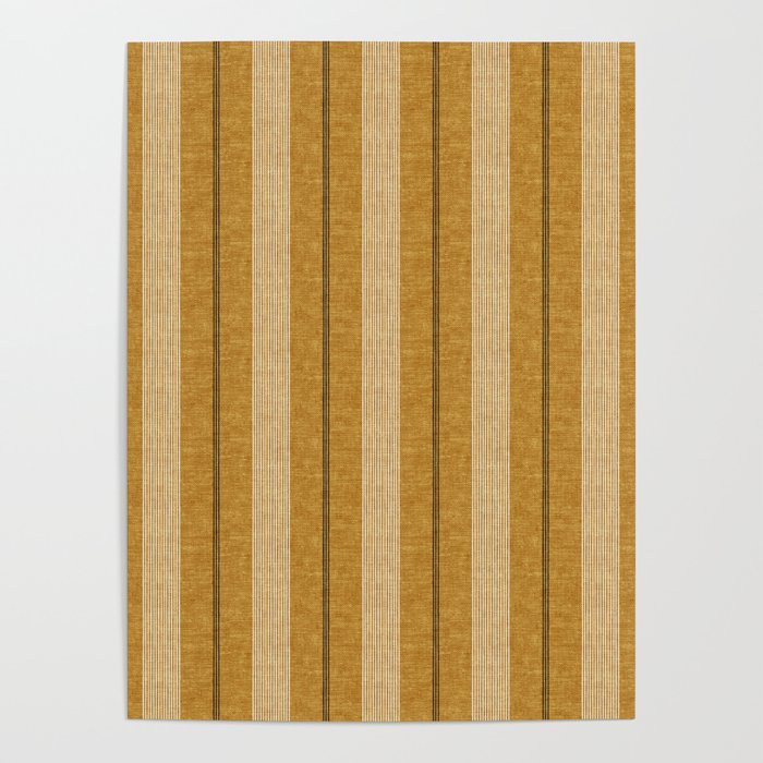ivy stripes - mustard and black Poster Gallery Image 4
