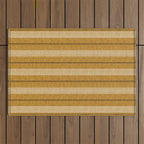 ivy stripes - mustard and black Outdoor Rug Gallery Image 1