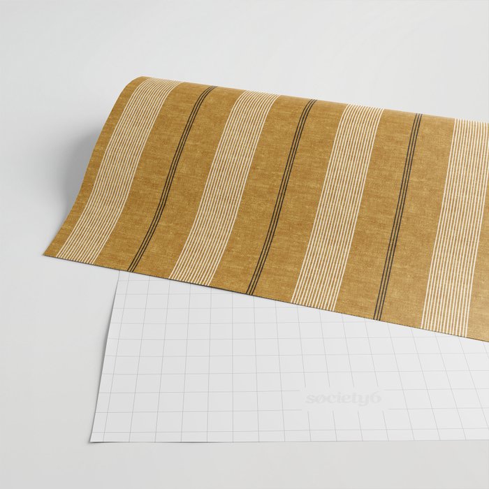 ivy stripes - mustard and black Wrapping Paper Gallery Image 2