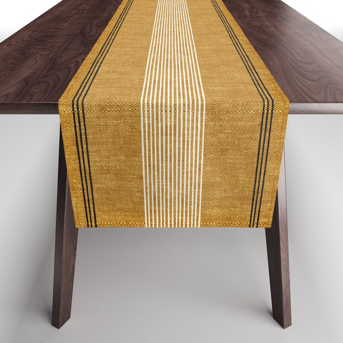 ivy stripes - mustard and black Table Runner Gallery Image 1