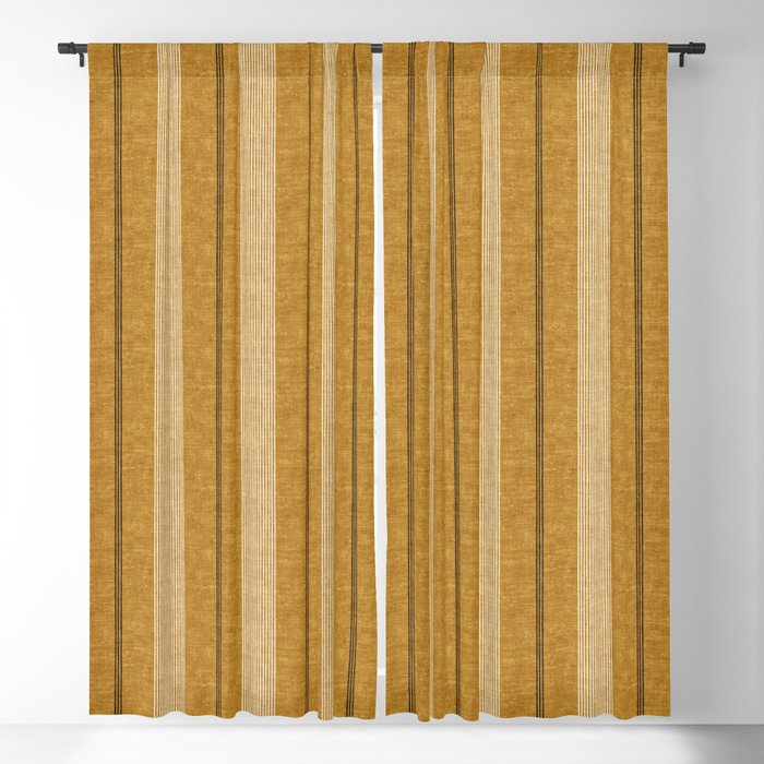 ivy stripes - mustard and black Window Curtain Gallery Image 5