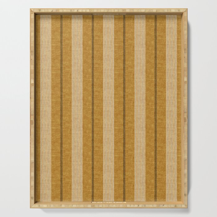 ivy stripes - mustard and black Serving Tray Gallery Image 1