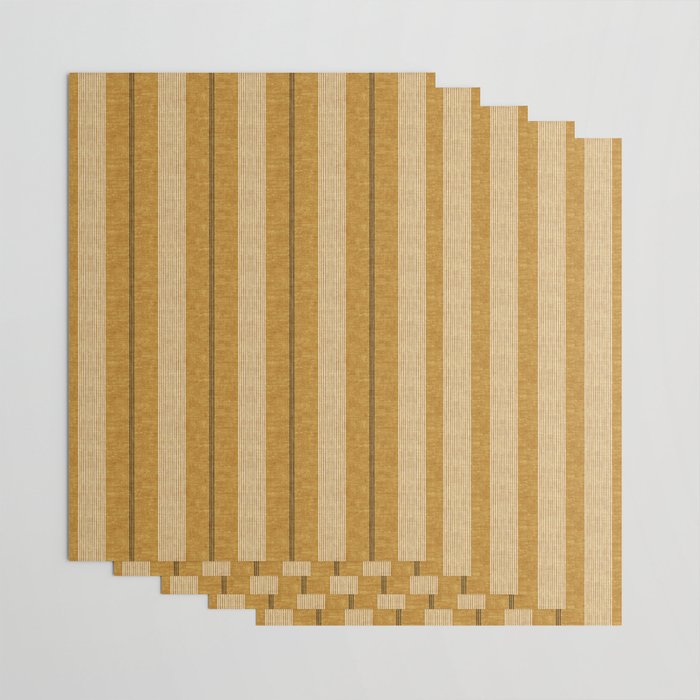 ivy stripes - mustard and black Wrapping Paper Gallery Image 3