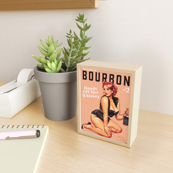 "The Babes Of Bourbon: Hands Off Her Whiskey" Vintage Curvy Pinup Girl Mini Art Print Gallery Image 2