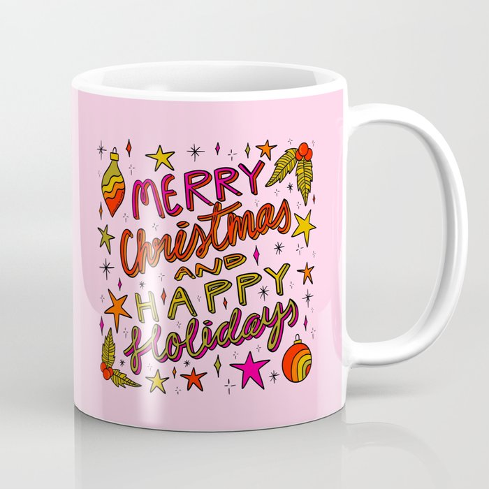 Merry Christmas and Happy Holidays Coffee Mug Gallery Image 1