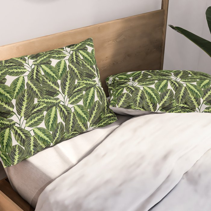 Maranta Lemon lime interior Plant Pillow Sham Gallery Image 2