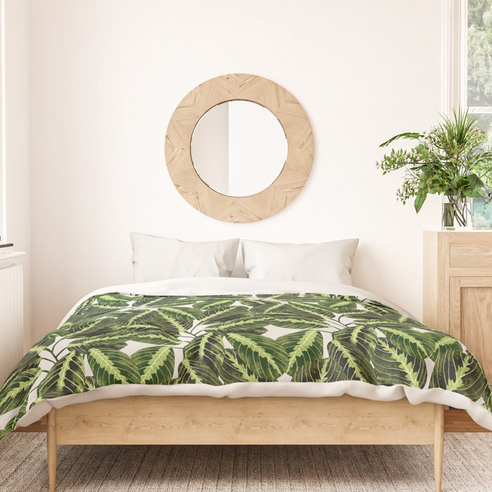 Maranta Lemon lime interior Plant Duvet Cover Gallery Image 3