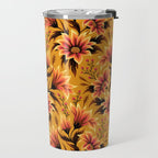 Gazania Floral - Orange Gold Travel Mug Gallery Image 2