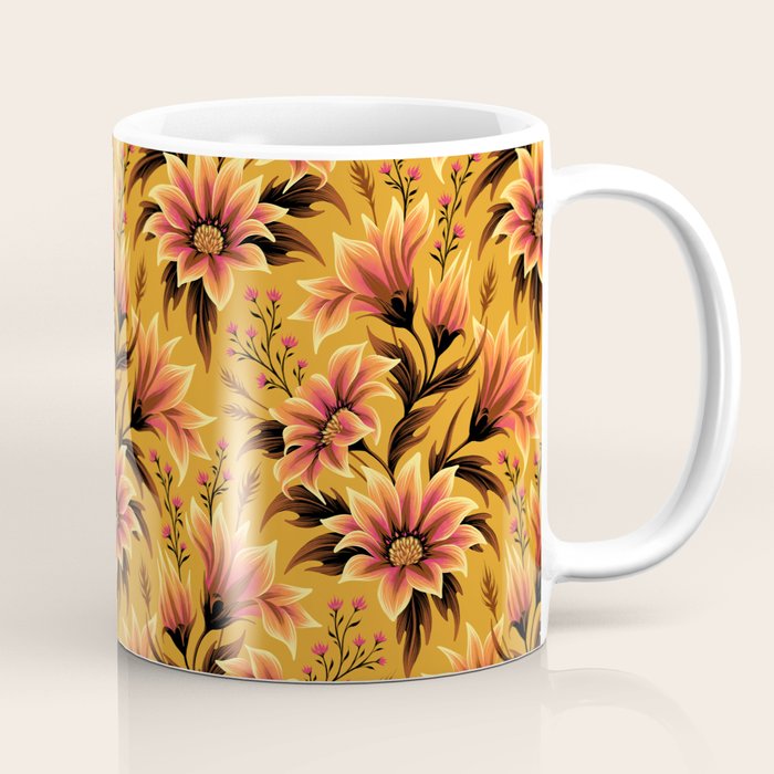 Gazania Floral - Orange Gold Coffee Mug Gallery Image 1