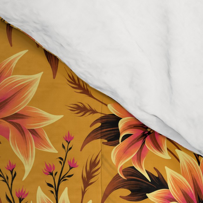 Gazania Floral - Orange Gold Comforter Gallery Image 4