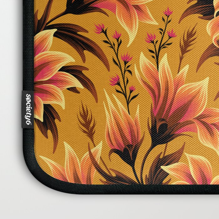Gazania Floral - Orange Gold Laptop Sleeve Gallery Image 3