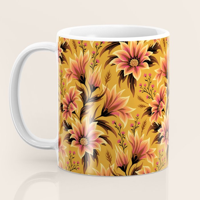 Gazania Floral - Orange Gold Coffee Mug Gallery Image 3