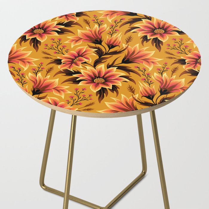 Gazania Floral - Orange Gold Side Table Gallery Image 2