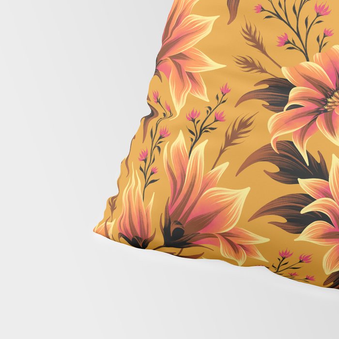 Gazania Floral - Orange Gold Pillow Sham Gallery Image 4