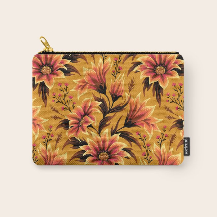 Gazania Floral - Orange Gold Carry All Pouch Gallery Image 1