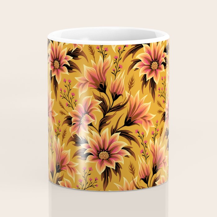 Gazania Floral - Orange Gold Coffee Mug Gallery Image 4