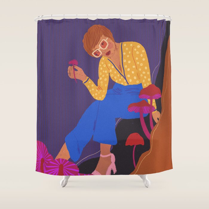 Mushrooms girl Shower Curtain Gallery Image 1